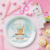 ブルーホットエアバルーン動物の誕生日パーティー ペーパープレート (パーティー)