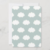 ブルーホットエアバルーン動物少年の赤ちゃんシャワー 招待状 (裏面)