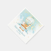 ブルーホットエアバルーン動物赤ちゃんシャワー誕生日 スタンダードカクテルナプキン (角)