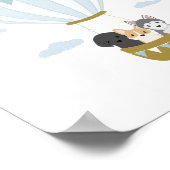 ブルーホットエアバルーン犬子供部屋デコールポスター ポスター (角)