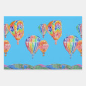 ブルーホットエアバルーン男の子バルーン青い水色 ラッピングペーパーシート (正面3)