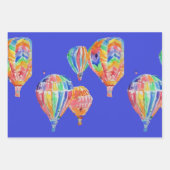 ブルーホットエアバルーン男の子バルーン青い水色 ラッピングペーパーシート (正面)