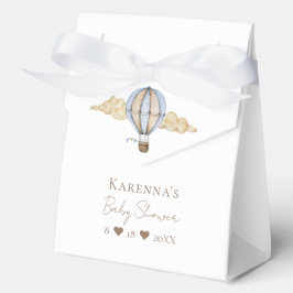 ブルーホットエアバルーン白ベビーシャワー フェイバーボックス