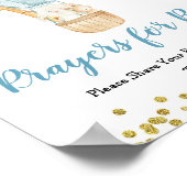 ブルーホットエアバルーン祈りの言葉(ベビー記号) ポスター (角)