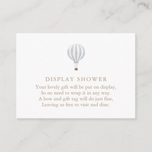 ブルーホットエアバルーン表示シャワー エンクロージャーカード (正面)