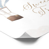 ブルーホットエアバルーン誕生日スイートトリートサイン ポスター (角)