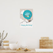 ブルーホットエアバルーン誕生日ポスター ポスター (キッチン)