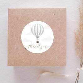 ブルーホットエアバルーン誕生日 ラウンドシール