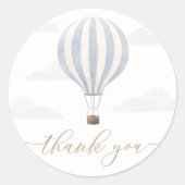 ブルーホットエアバルーン誕生日 ラウンドシール (正面)