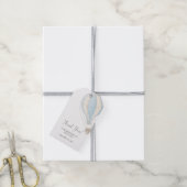 ブルーホットエアバルーン赤ちゃんシャワーありがとう ギフトタグ (より糸付き)