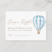 ブルーホットエアバルーン赤ちゃんシャワーおむつラッフル エンクロージャーカード (正面)