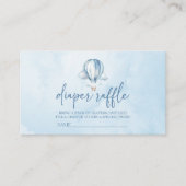 ブルーホットエアバルーン赤ちゃんシャワーおむつラッフル エンクロージャーカード (正面)