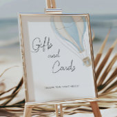 ブルーホットエアバルーン赤ちゃんシャワーのギフトとカード ポスター