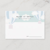 ブルーホットエアバルーン赤ちゃんシャワーアドバイスカード エンクロージャーカード (正面)