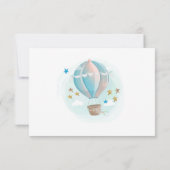 ブルーホットエアバルーン赤ちゃんシャワーサンキューカード サンキューカード (裏面)