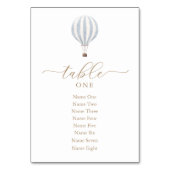 ブルーホットエアバルーン赤ちゃんシャワーテーブル番号 テーブルナンバー (正面)