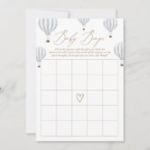 ブルーホットエアバルーン赤ちゃんシャワービンゴゲーム 招待状 (正面)