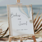 ブルーホットエアバルーン赤ちゃんシャワーベビーは甘い ポスター