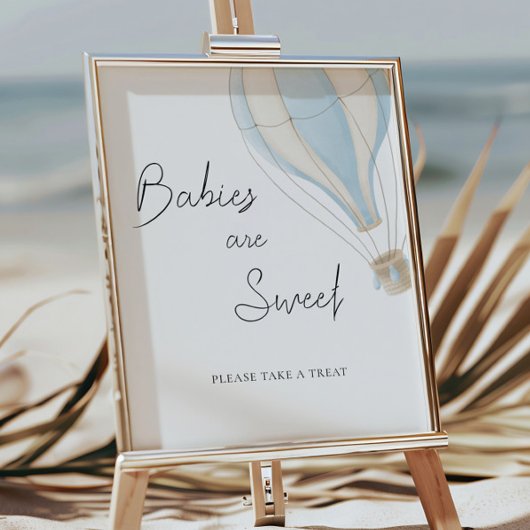 ブルーホットエアバルーン赤ちゃんシャワーベビーは甘い ポスター