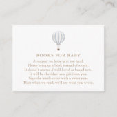 ブルーホットエアバルーン赤ちゃんシャワーベビー エンクロージャーカード (正面)