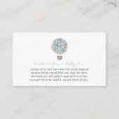 ブルーホットエアバルーン赤ちゃんシャワーベビー エンクロージャーカード (正面)