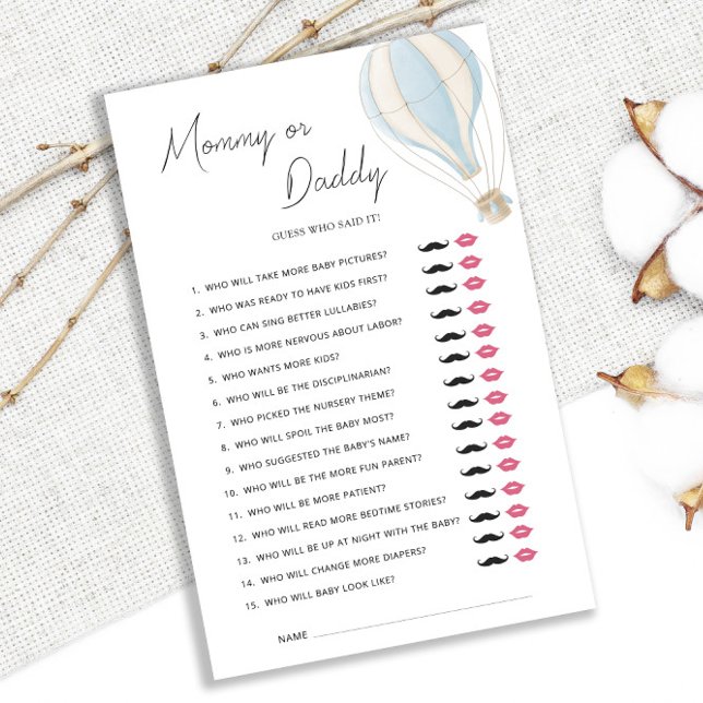 ブルーホットエアバルーン赤ちゃんシャワーママまたはパパ (クリエイターアップロード済み)