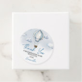 ブルーホットエアバルーン赤ちゃんシャワー丸メッセージカード フェイバータグ (インサイチュ)