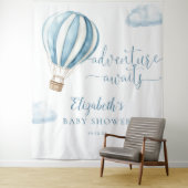 ブルーホットエアバルーン赤ちゃんシャワー写真背景 タペストリー (インサイチュ)