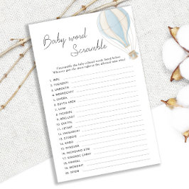 ブルーホットエアバルーン赤ちゃんシャワー単語スクランブル