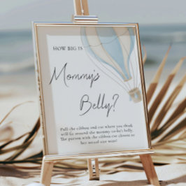 ブルーホットエアバルーン赤ちゃんシャワー大mommys腹 ポスター