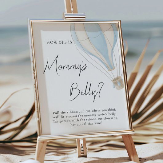 ブルーホットエアバルーン赤ちゃんシャワー大mommys腹 ポスター