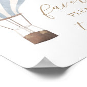 ブルーホットエアバルーン赤ちゃんシャワー好意サイン ポスター (角)