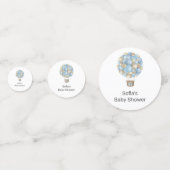 ブルーホットエアバルーン赤ちゃんシャワー コンフェッティ (正面)