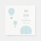 ブルーホットエアバルーン赤ちゃんシャワー スタンダードカクテルナプキン (正面)