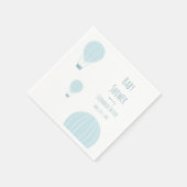 ブルーホットエアバルーン赤ちゃんシャワー スタンダードカクテルナプキン (角)