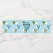 ブルーホットエアバルーン赤ちゃんシャワー ペットボトルラベル (シングルラベル)