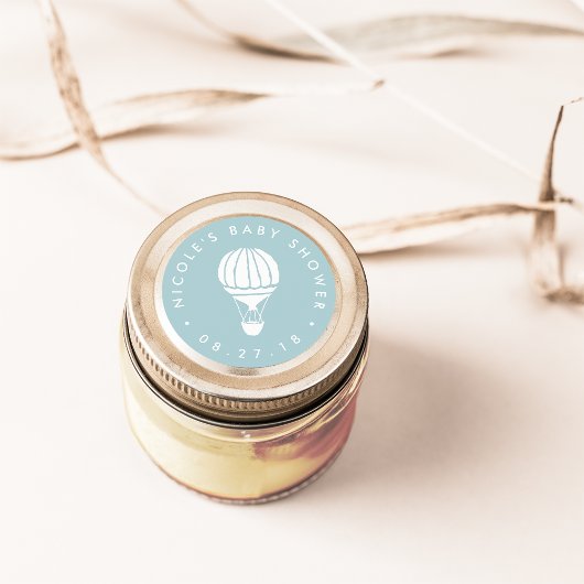 ブルーホットエアバルーン赤ちゃんシャワー ラウンドシール