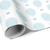 ブルーホットエアバルーン赤ちゃんシャワー ラッピングペーパー (ロールコーナー)
