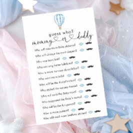 ブルーホットエアバルーン赤ちゃんシャワー"誰を推測"ゲーム