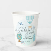 ブルーホットエアバルーンOneDerful Boys 1st誕生日 紙コップ