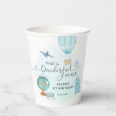 ブルーホットエアバルーンOneDerful Boys 1st誕生日 紙コップ