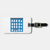 ブルーホテル建物ヴィンテージシティアーキテクチャ ラゲッジタグ (正面横)