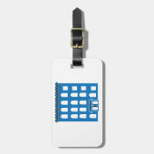 ブルーホテル建物ヴィンテージシティアーキテクチャ ラゲッジタグ (正面縦)