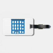 ブルーホテル建物ヴィンテージシティアーキテクチャ ラゲッジタグ (裏面横)