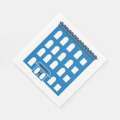 ブルーホテル建物 スタンダードランチョンナプキン (角)