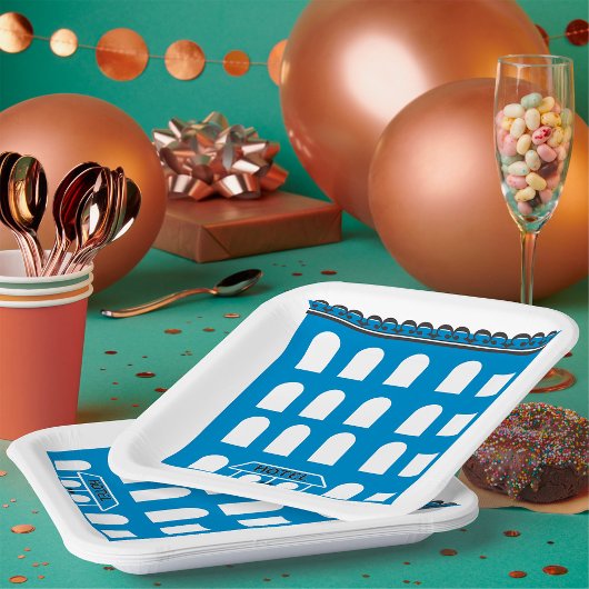 ブルーホテル建物 ペーパープレート