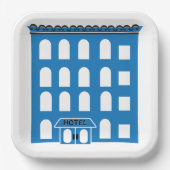ブルーホテル建物 ペーパープレート (正面)