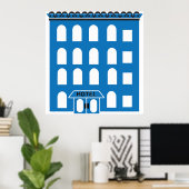 ブルーホテル建物 ポスター (ホームオフィス)