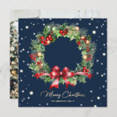 ブルーホリエレガントーベリーズパインリース写真 シーズンカード (正面/裏面)