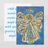 ブルーホリデーエンジェルカスタム招待状または招待状 招待状 (正面/裏面)